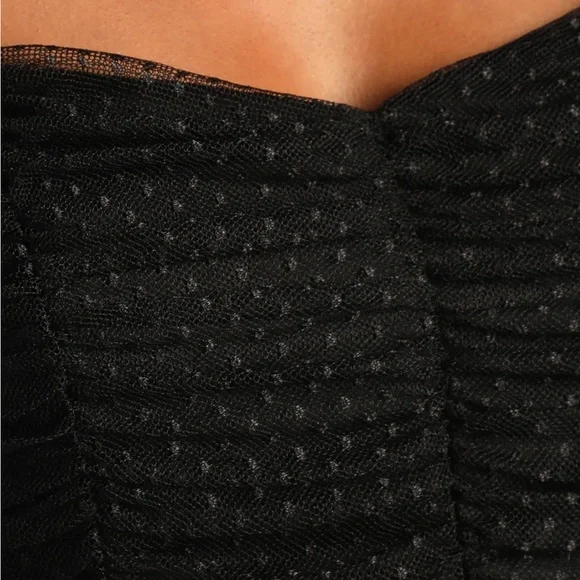 Lulu's Black Ruched Mesh Bodycon Mini Dress size Small - Picture 5 of 10